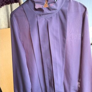 Elegant Purple Pleated Blouse vintage